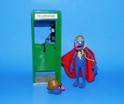 2005 SESAME WORKSHOP PALISADES SUPER GROVER BOX SET ACTION FIGURE w/ PHONE BOOTH Cover