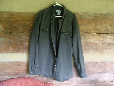 Carhartt Mens Shirt Men’s  Large Tall Black Button Up LT Heavy Cotton so9mos - Image 1 of 4