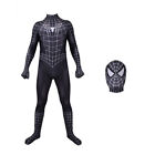 Kinder Kind Held Jungen SCHWARZ Spiderman Kostüm Cosplay Kostüm Overall Outfit
