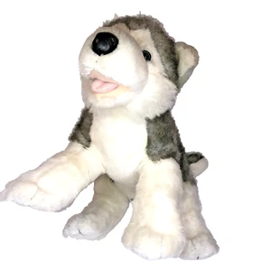 Siberian Husky grauer Wolf Hund Build A Bear BAB Plüschtier Stofftier 18 Zoll er bellt! - Bild 1 von 11
