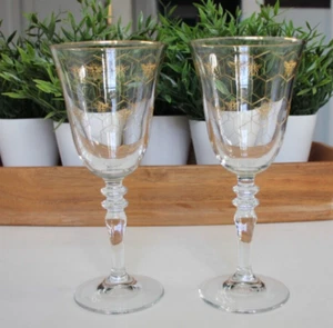 Williams Sonoma Wabenbiene Gold Weinglas Kelch (2) -7 3/4" - Bild 1 von 5