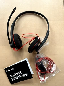 POLY Blackwire 3220 Stereo USB-C USB Adapter Black Headset Plantronics - Afbeelding 1 van 5