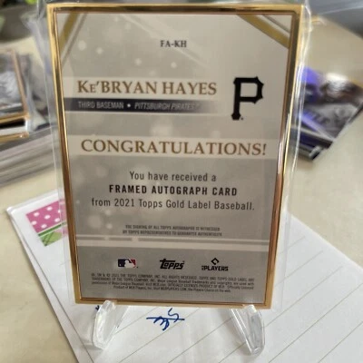 2021 Topps Gold Label - Framed Autographs Gold #FA-KH Ke'Bryan Hayes RC - Image 1 of 2