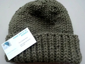 Canadian 100% Wool Hand Knit Hat/ Cap/Beanie - OSFM - 6 Color Choices - Super - Picture 1 of 26