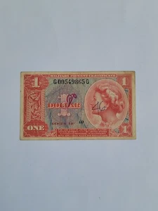 Rare $1 MILITARY PAYMENT CERTIFICATE $1 SERIES 591 (218) - Picture 1 of 2