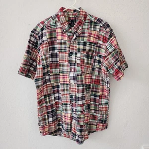 GAP Madras Karohemd Herren XL Patchwork Kurzarm Button Down - Bild 1 von 5