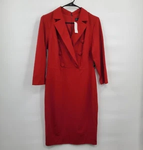 NY&C Long Sleeve Pencil Skirt Midi Dress Women Size Medium NWT Office Casual - Picture 1 of 13