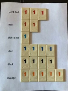 REPUESTO ÚNICO RUMMIKUB (edición 1997) pieza de juego #1 - Elige color - Imagen 1 de 12