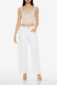 WOMAN FOREVER 21 PANTS JEANS MID-RISE WIDE-LEG SIZE 27 NEW WITH TAGS - Picture 1 of 9