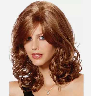 Nuevo Moda Elegante Para Mujer Mediano Marrón Claro Pelucas Rizadas 14 pulgadas Foto 1 de 3