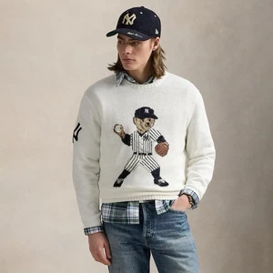 Yankees Polo Ralph Lauren Bear Pullover - Weiß Größe XL - Bild 1 von 3