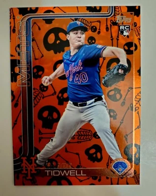 2025 Topps Update Blade Tidwell Halloween Skeleton Parallel #US22 Rookie RC Mets - Image 1 of 4