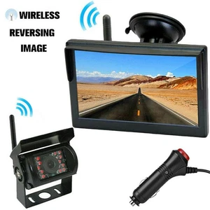 Wireless Backup Camera 5" Rear View Monitor Kit for Truck Caravan RVs 12V-24V - Picture 1 of 24