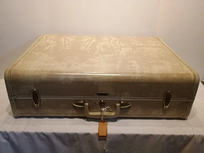 Maleta Armario Vintage Samsonite Shwayder Blanco Beige Mármol Con Llave Foto 1 de 4