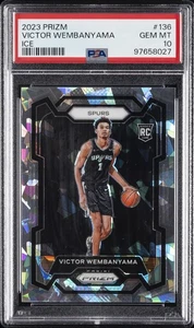 2023 PANINI PRIZM ICE #136 VICTOR WEMBANYAMA ROOKIE RC PSA 10 - Picture 1 of 2