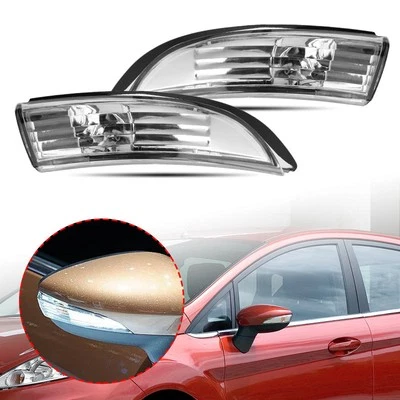 Pair Side Wing Mirror Indicator Light Lens Lamp Cover For Ford Fiesta 2008-2017 Foto 1 de 4