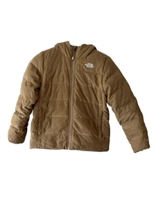 North Face 550 Brown Tan Corduroy Fall Winter Hooded Jacket Coat Youth M 10/12 - Picture 1 of 10