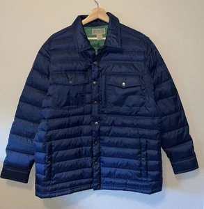 DULUTH TRAIDING Navy Blue Mens Down Shirt Jacket Sz M Lightweight EUC - Picture 1 of 4