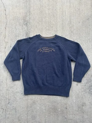 Vintage American Eagle Sweater Mens Medium Blue USS Regulation Military Rare - Image 1 of 4