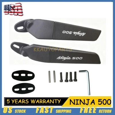 CNC For Kawasaki Ninja 500 2024 Adjustable Mirror Wind Wing Rotating Rearview - Image 1 of 4