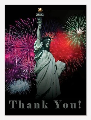Liberty Lights Thank You Cards-Blank Inside-12 or 24 Packs-5.5"x4.25" - Image 1 of 4