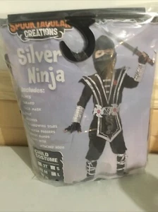 Spooktacular Creations Silver Ninja Child Costume Sz Med  - Picture 1 of 3