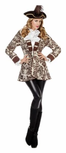 Piratenkostüm Damen Piratin Piratenjacke Pirat-Mantel Luxus braun Karneval KK - Bild 1 von 14