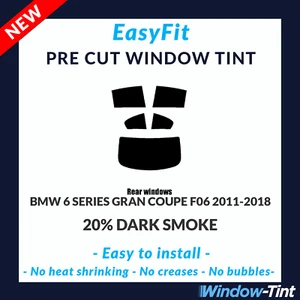 EasyFit Static Pre Cut Tint For BMW 6 Series Gran F06 2011-18 - 20% Dark Rear - Picture 1 of 3