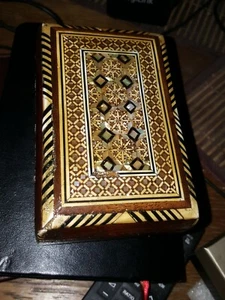 Echt Holz Schmückt Schatulle 12×8×4 cm - Bild 1 von 7