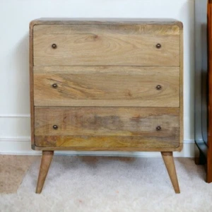 Chest of Drawers Cabinet Storage Mid Century Nordic Retro Style Oak Wood - Picture 1 of 11