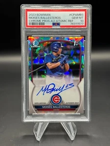 2023 Bowman Chrome Prospect Atomic /100 Auto Moisés Ballesteros PSA 10 - Picture 1 of 2