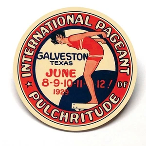 International Pageant Pulchritude Galveston Texas Advertising Pocket Mirror - Picture 1 of 2