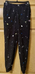 Boys Champion Black Sweatpants With Splatter Paint Design Size Medium EUC - Picture 1 of 4
