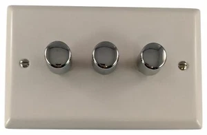 Interruptor atenuador halógeno G&H SFW13-PC placa de espectro blanco mate 3 velocidades 2 vías 400 W - Imagen 1 de 1