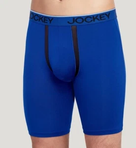 Jockey Men's Chafe Proof Pouch Microfiber 8.5" Long Leg Boxer Brief Medium M - Picture 1 of 4