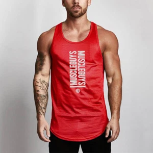 Men's High Quality Breathable Fitness Sports Gym Quick Dry Tank Tops With Logos - Picture 1 of 13