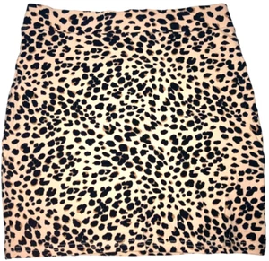 H&M, KURZER ROCK MIT LEOPARDENMUSTER / GR. 4, STRETCHIG - Bild 1 von 1