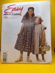 McCalls Pattern 7466 GIRLS DRESS Sz 3-6 Modest Buttons Prairie NEW - Picture 1 of 2