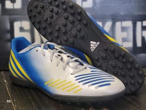 2012 Adidas Predito LZ TRX TF White/Blue Futsal Indoor Soccer Shoes Men 12.5 - Picture 1 of 3