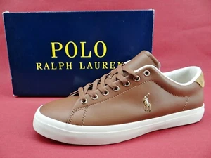 Zapatillas Polo Ralph Lauren LONGWOOD Lace unisex marrón tostado talla 42 UK8 cuero - Imagen 1 de 11
