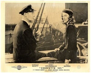CORVETTE K- 225 ORIGINAL LOBBY CARD RANDOLPH SCOTT ELLA RAINES 1943 RARE