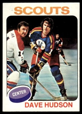 1975-76 Topps Hockey Card Dave Hudson Kansas City Scouts #122 NM - Image 1 of 2