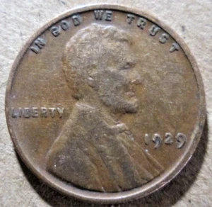 1929-P WHEAT CENT, VERY FINE CONDITION, BROWN COLOR, CIRCULATED - Picture 1 of 2