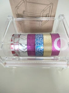NEW- Washi Tape Holder Cutter Clear with Washi Tape Included - Picture 1 of 10