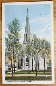 Iglesia Congregacional Rutland Vermont VT Postal PC 1917 Curteich - Imagen 1 de 1
