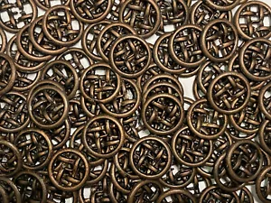 Basket Weave Italian Metal Button w/Rim 3 Antique Finishes 15/mm 5/8" - Picture 1 of 12