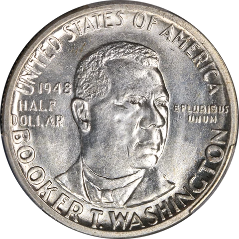 1948-S BTW Booker T Washington Half Dollar PCGS MS67 Blast White Strong Strike Cover
