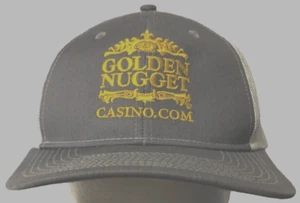 Golden Nugget Casino Gray White Mesh Trucker Logo Snapback Hat Cap One Size New - Picture 1 of 2
