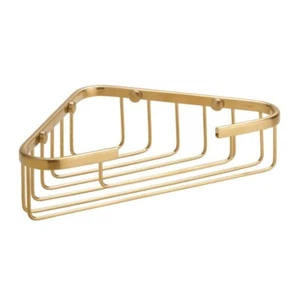 Cesta de jabón de esquina BABLO latón dorado mate 155x250x60 mm para baño y aseo >> para taladrar - Imagen 1 de 2