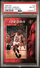 1999-00 UPPER DECK UD SPx DECADE OF MICHAEL JORDAN #J2 GRADED CARD NM-MT PSA 8
